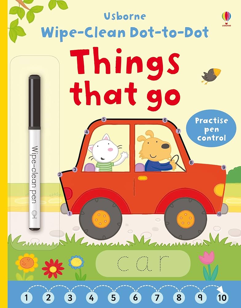 Cover of Wipe-Clean Dot-to-Dot Things That Go